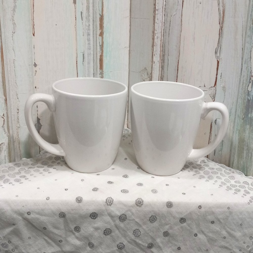 2 Corelle Stoneware Coffee/Cocoa Mugs